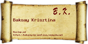 Baksay Krisztina névjegykártya